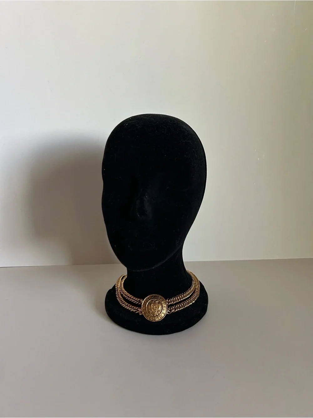 CHANEL Gold Medallion Chain Necklace